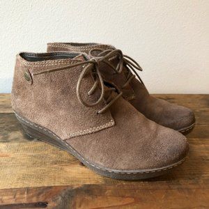 Clarks Softwear Suede Wedge Booties